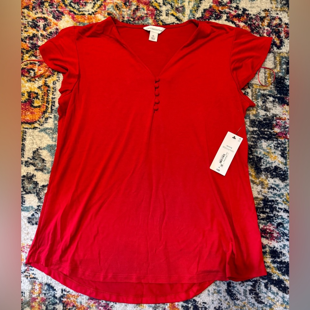 Liz Claiborne red blouse NWT